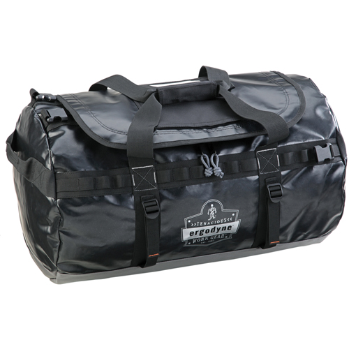 Water Resistant Duffel Bags, Vinyl, 1 Pockets, Black Haskins Industrial Inc.