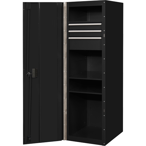 RX Series Side Cabinet, 3 Drawers, 19" W x 25" D x 61" H, Black Haskins Industrial Inc.