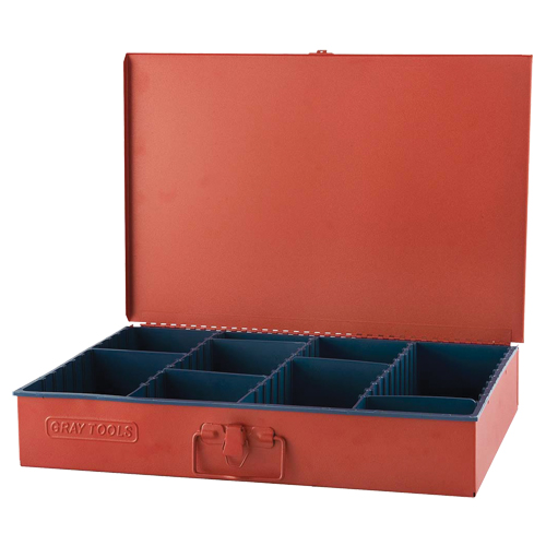 Coffre avec 12 compartiments ajustables, 12" P x 18" la x 3" h, Rouge Haskins Industrial Inc.
