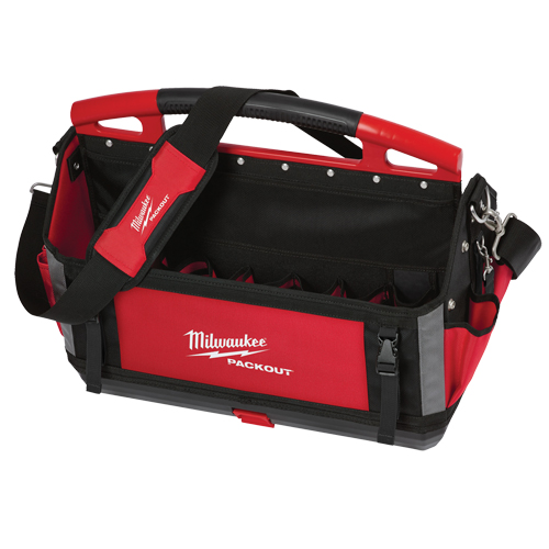 Packout Tote, Ballistic Nylon, 32 Pockets, Black/Red Haskins Industrial Inc.