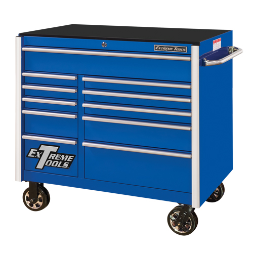 RX Series Rolling Tool Cabinet, 11 Drawers, 41-1/2" W x 25-1/2" D x 40-1/2" H, Blue Haskins Industrial Inc.