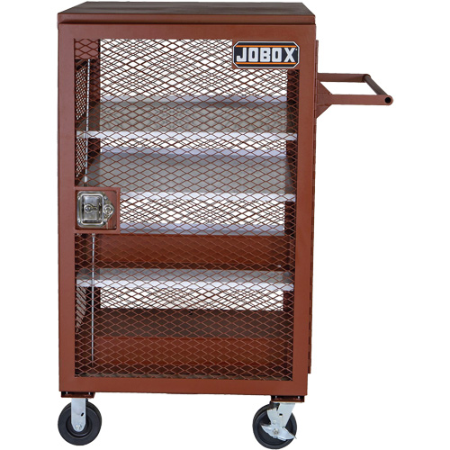 Mobile Mesh Cabinet, Steel, 22 Cubic Feet, Red Haskins Industrial Inc.