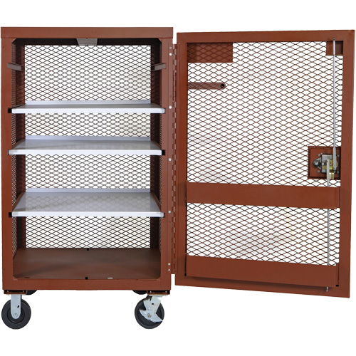 Mobile Mesh Cabinet, Steel, 22 Cubic Feet, Red Haskins Industrial Inc.