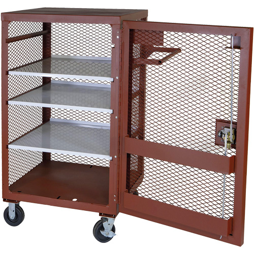 Mobile Mesh Cabinet, Steel, 22 Cubic Feet, Red Haskins Industrial Inc.