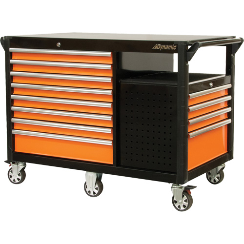Chariot industriel, 12 tiroirs, 31-5/8" lo x 52-1/2" la x 40-1/4" h, Noir/Orange Haskins Industrial Inc.