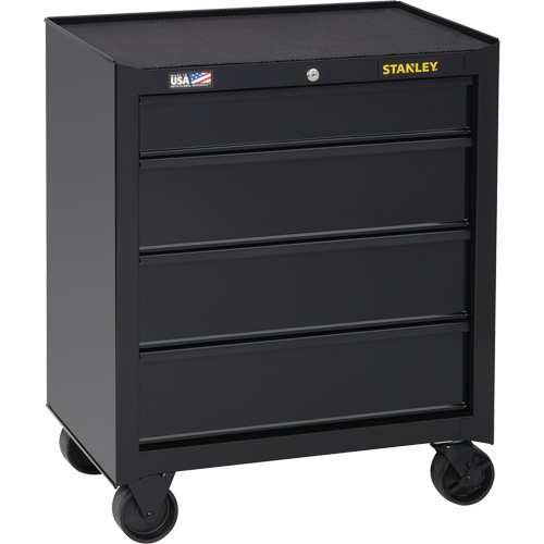 100 Series Rolling Tool Chest, 4 Drawers, 26-1/2" W x 18" D x 32" H, Black Haskins Industrial Inc.