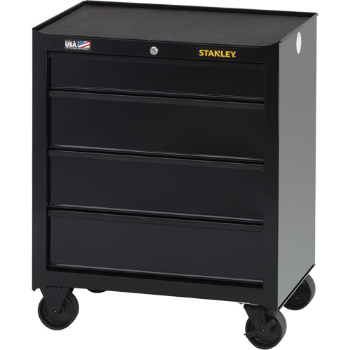 100 Series Rolling Tool Chest, 4 Drawers, 26-1/2" W x 18" D x 32" H, Black Haskins Industrial Inc.