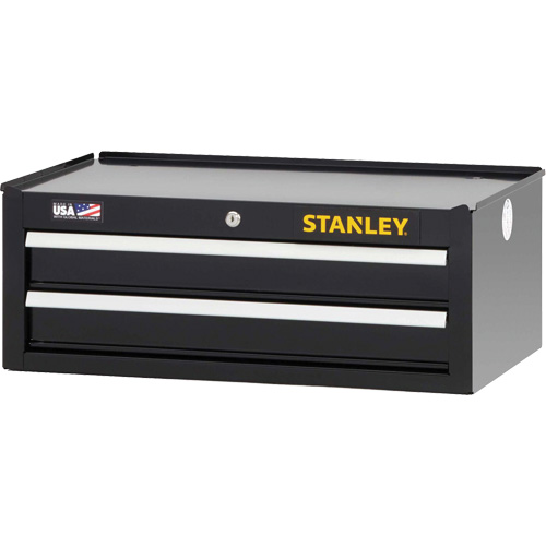 300 Series Middle Tool Chest, 26" W, 2 Drawers, Black Haskins Industrial Inc.