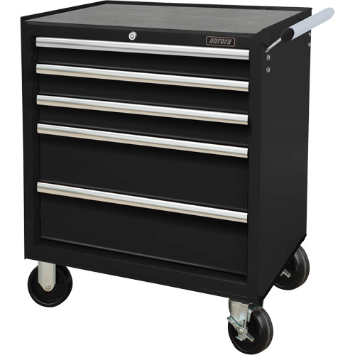 Industrial Tool Cart, 5 Drawers, 27" W x 18-3/4" D x 31-1/2" H, Black Haskins Industrial Inc.