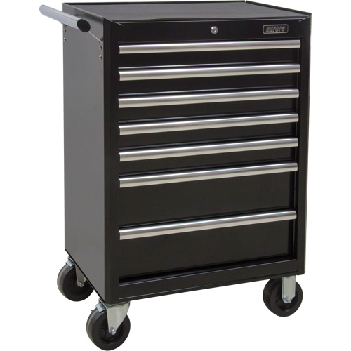 Chariot &agrave; outils industriel, 7 tiroirs, 27" la x 18-3/4" p x 39" h, Noir Haskins Industrial Inc.