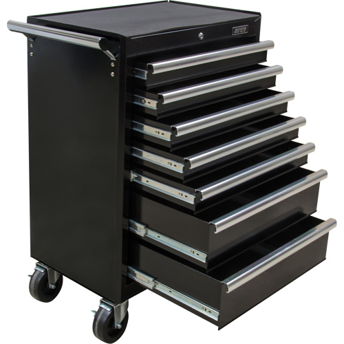Chariot &agrave; outils industriel, 7 tiroirs, 27" la x 18-3/4" p x 39" h, Noir Haskins Industrial Inc.