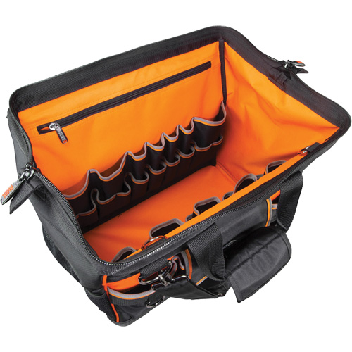 Tradesman Pro Wide-Open Tool Bag, Ballistic Nylon, 42 Pockets, Black Haskins Industrial Inc.