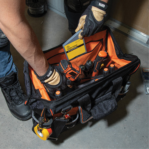 Tradesman Pro Wide-Open Tool Bag, Ballistic Nylon, 42 Pockets, Black Haskins Industrial Inc.