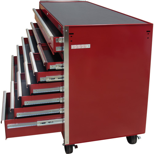 Industrial Tool Cart, 12 Drawers, 56" W x 24-1/2" D x 38-1/8" H, Red Haskins Industrial Inc.
