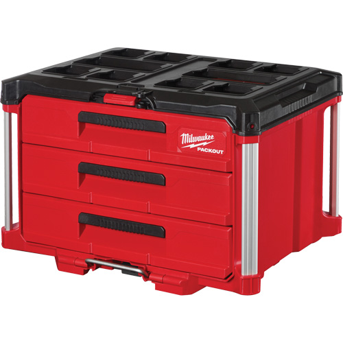 Packout 3-Drawer Tool Box, 16-1/3" x 14-1/3" x 22-1/5", Black/Red Haskins Industrial Inc.