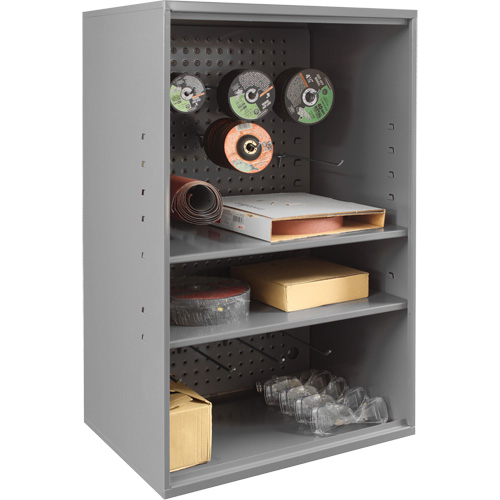 Armoire d'entreposage de produits abrasifs avec panneau perfor&eacute;, Acier, 19-7/8" x 14-1/4" x 32-3/4", Gris Haskins Industrial Inc.