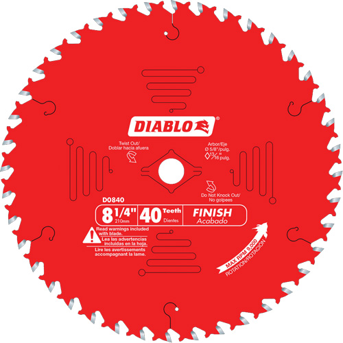 Contractor Saw Blades - Finishing Saw Blades, 8-1/4", 40 Teeth, Wood Use Haskins Industrial Inc.