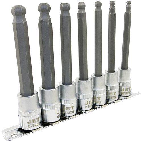 Jeu de douilles &agrave; embouts longs et sph&eacute;riques de 4" m&eacute;triques LHSW-3807, Sph&egrave;re hexagonale, Prise 3/8", 7 mr Haskins Industrial Inc.