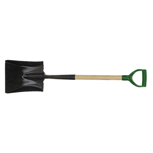 Square Point Shovel, Wood, Tempered Steel Blade, D-Grip Handle, 29" Long Haskins Industrial Inc.
