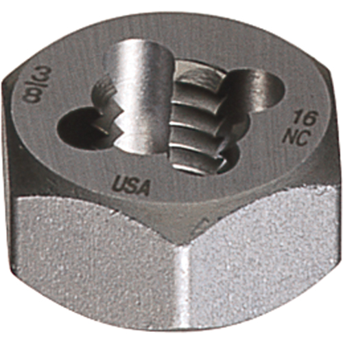 Hexagon Rethreading Dies, Bright Finish, Filet de 3/8"-24, Acier rapide Haskins Industrial Inc.