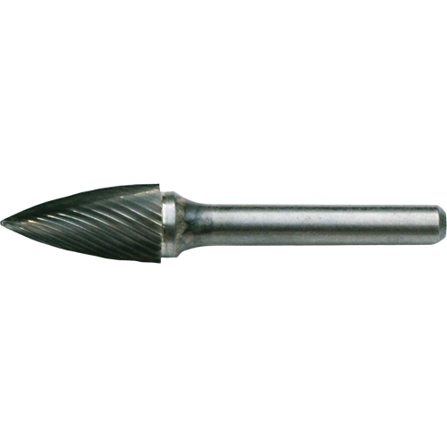 Solid Carbide Burrs - Tree Shape Pointed End, SG-53, 3/16" Dia., 1/8" Shank, 1/2" Depth of Cut Haskins Industrial Inc.