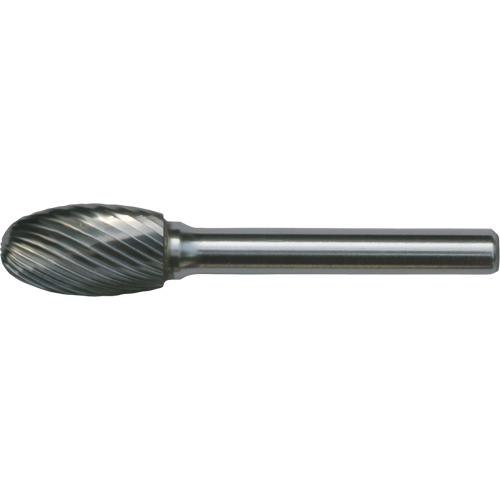 Solid Carbide Burrs - Oval Shape, SE-3, 3/8" Dia., 1/4" Shank, 5/8" Depth of Cut Haskins Industrial Inc.