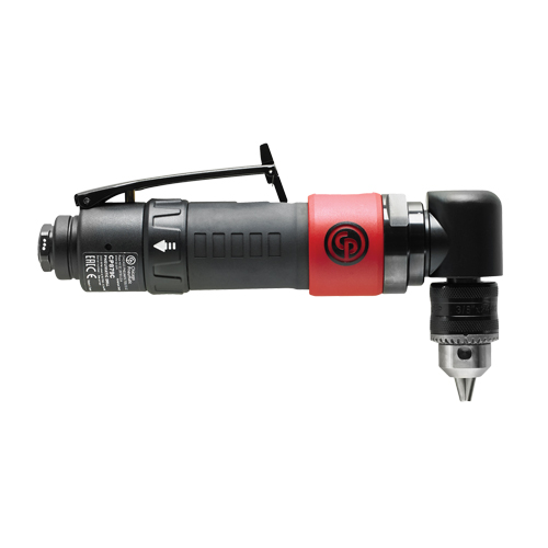 Pneumatic Reversible Angle Drill, 3/8" Chuck, 1/4" NPT Air Inlet, 2000 No Load RPM Haskins Industrial Inc.