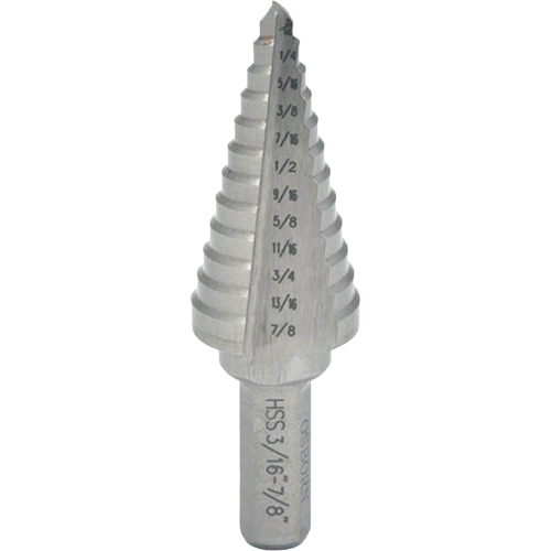 Foret &eacute;tag&eacute; progressif, 1/4" - 3/8", Incr&eacute;ments de 1/8", Acier rapide Haskins Industrial Inc.