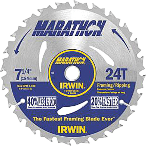 Contractor Saw Blades - Marathon&reg; Saw Blades, 7-1/4", 24 Teeth Haskins Industrial Inc.