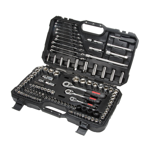 1/4", 3/8" & 1/2" Drive SAE/Metric Socket & Wrench Set, 120 Pcs, Deep Haskins Industrial Inc.