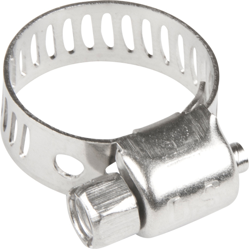 Hose Clamps - Stainless Steel Band & Screw, Min Dia. 1/5", Max Dia. 5/8" Haskins Industrial Inc.