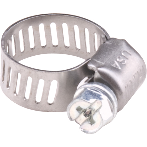 Hose Clamps - Stainless Steel Band & Zinc Plated Screw, Min Dia. 1/2", Max Dia. 7/8" Haskins Industrial Inc.