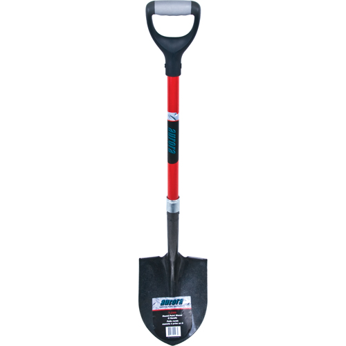 Heavy-Duty Round Point Shovel, Carbon Steel Blade, Fibreglass, D-Grip Handle Haskins Industrial Inc.