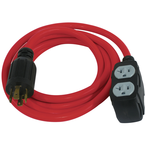 Rallonge pour g&eacute;n&eacute;ratrice, SJTW, AWG 12/3, 30 A, 4 prise(s), 10' Haskins Industrial Inc.