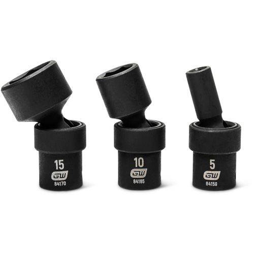 Jeu de 12 douilles m&eacute;triques flexibles universelles &agrave; chocs 1/4" &agrave; 6 pans Haskins Industrial Inc.