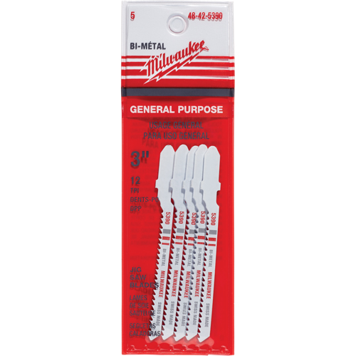 Lame de scie sauteuse, Bim&eacute;tal, Tige en T, 3" lo, 12 dents par pouce Haskins Industrial Inc.