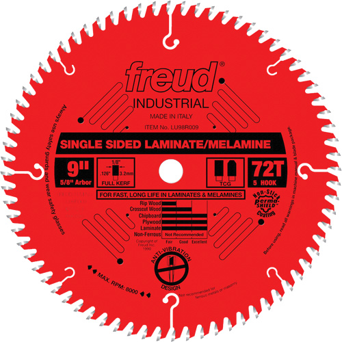 Lames de scie industrielle TCS pour panneaux de particules, 9", 72 dents, Pour Stratifi&eacute; Haskins Industrial Inc.