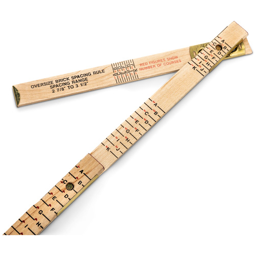 Red End&reg; Oversized Brick Mason Rule, 6' L, Wood, 1/16" Graduations Haskins Industrial Inc.