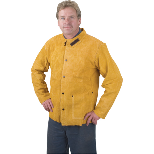 Welding Jacket, Leather, Medium, Golden Brown Haskins Industrial Inc.
