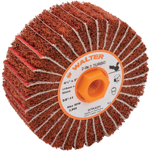 Tambours turbo Two-In-One, 4-1/2" dia. x 2" la, 5/8"-11 Arbre, Grain 60 Haskins Industrial Inc.