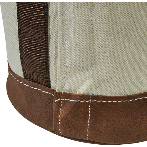 Sceau &agrave; fond en cuir, 17" h, Toile, Blanc Haskins Industrial Inc.