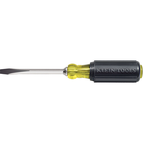 Heavy-Duty Slot Keystone Screwdriver, 1/4", 8-11/32" L, Cushion Grip Handle Haskins Industrial Inc.