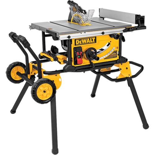 Scie de table pour chantier avec support roulant, 15 A, 4800 tr/min Haskins Industrial Inc.