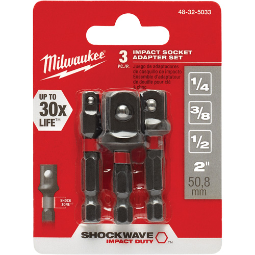 Jeu d'adaptateur de douilles &agrave; chocs Shockwave, 1/4" Prise, Sph&eacute;rique, 1-7/8" lo Haskins Industrial Inc.