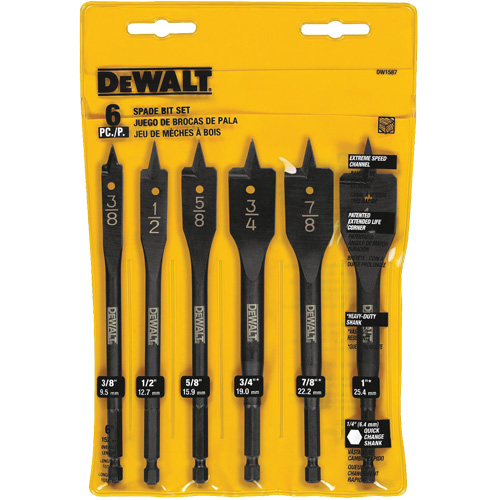 Heavy-Duty Spade Bit Set, 6 Pieces Haskins Industrial Inc.