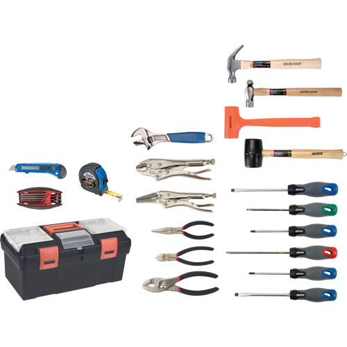 Jeu d'outils essentiels avec coffret en plastique, 28 morcea Haskins Industrial Inc.