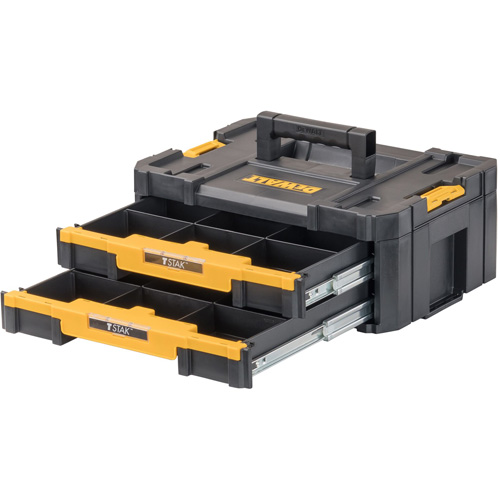 TSTAK&reg; IV Tool Box with Double Shallow Drawers, 16-1/4" x 12-1/4" x 6-3/8", Black Haskins Industrial Inc.
