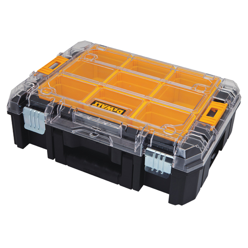 TSTAK&reg; V Organizer with Clear Lid, 17-1/4" x 13" x 6", Black Haskins Industrial Inc.