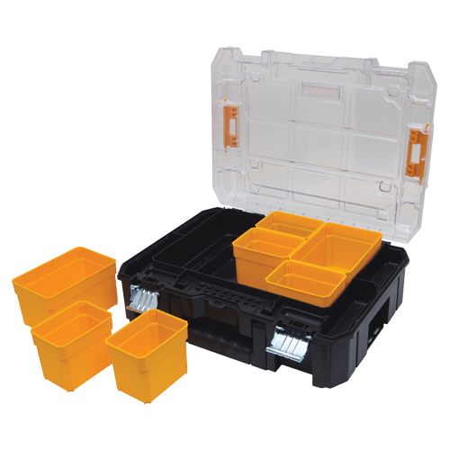 TSTAK&reg; V Organizer with Clear Lid, 17-1/4" x 13" x 6", Black Haskins Industrial Inc.