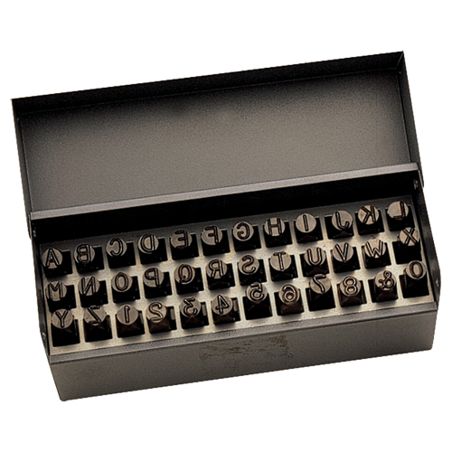 Jeu de lettres et num&eacute;ros pour estampage &agrave; la main, 36 morceaux Haskins Industrial Inc.